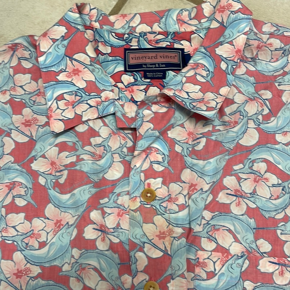 Vineyard Vines Hawaiian Camp Shirt SZ XL